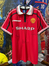 Load image into Gallery viewer, Paul Scholes signed Manchester United 1999 winning treble shirt MUFC