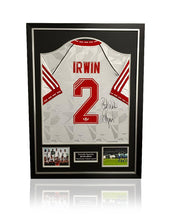 Load image into Gallery viewer, Denis Irwin signed framed 91 CWC Manchester United Shirt football sleeves on show