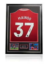 Load image into Gallery viewer, Kobbie Mainoo Manchester United framed signed shirt