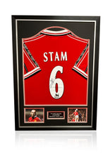 Load image into Gallery viewer, Jaap Stam Manchester United 1999 signed framed shirt