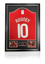 Load image into Gallery viewer, Wayne Rooney 2008 Manchester United FC double winning signed framed shirt