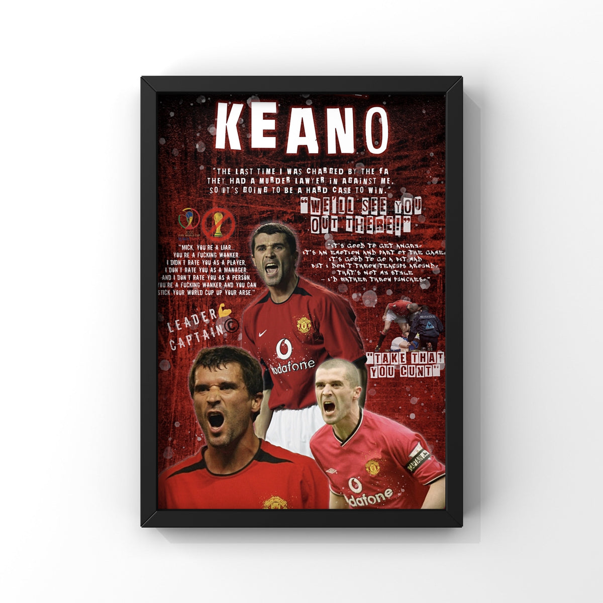 Roy Keane infamous moments graffiti print The White Wall Gallery and