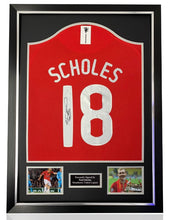 Load image into Gallery viewer, Paul Scholes Manchester United 2008 double winning signed framed shirt