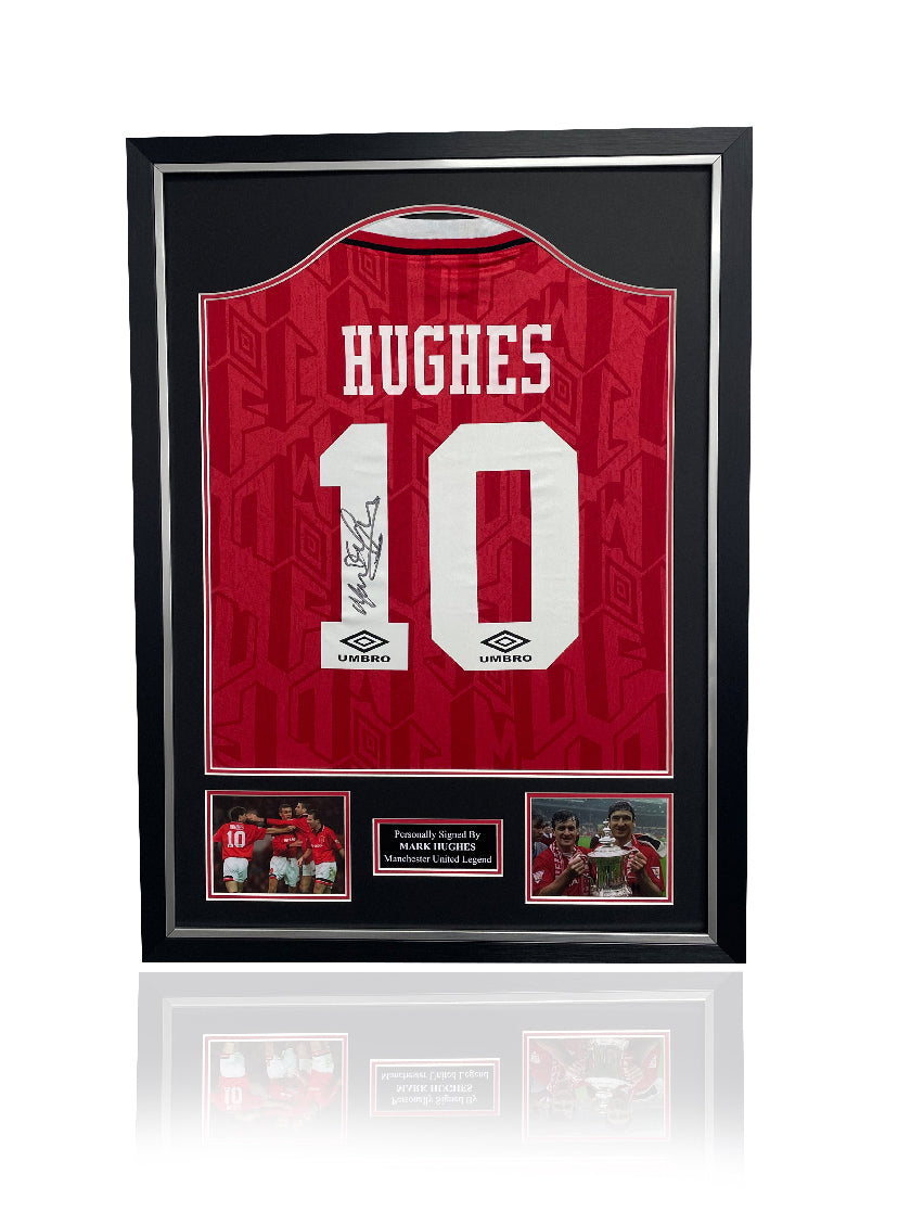 Mark Hughes Manchester United 92/94 signed framed shirt