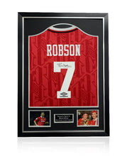 Load image into Gallery viewer, Bryan Robson signed framed 92/94 Manchester United Shirt football
