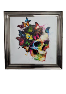 Murciano Butterfly skull framed wall art