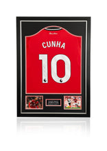 Load image into Gallery viewer, Matheus Cunha Manchester United 25/26 framed signed shirt
