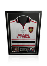 Load image into Gallery viewer, Ryan Giggs signed framed Manchester United 99 white football front shirt
