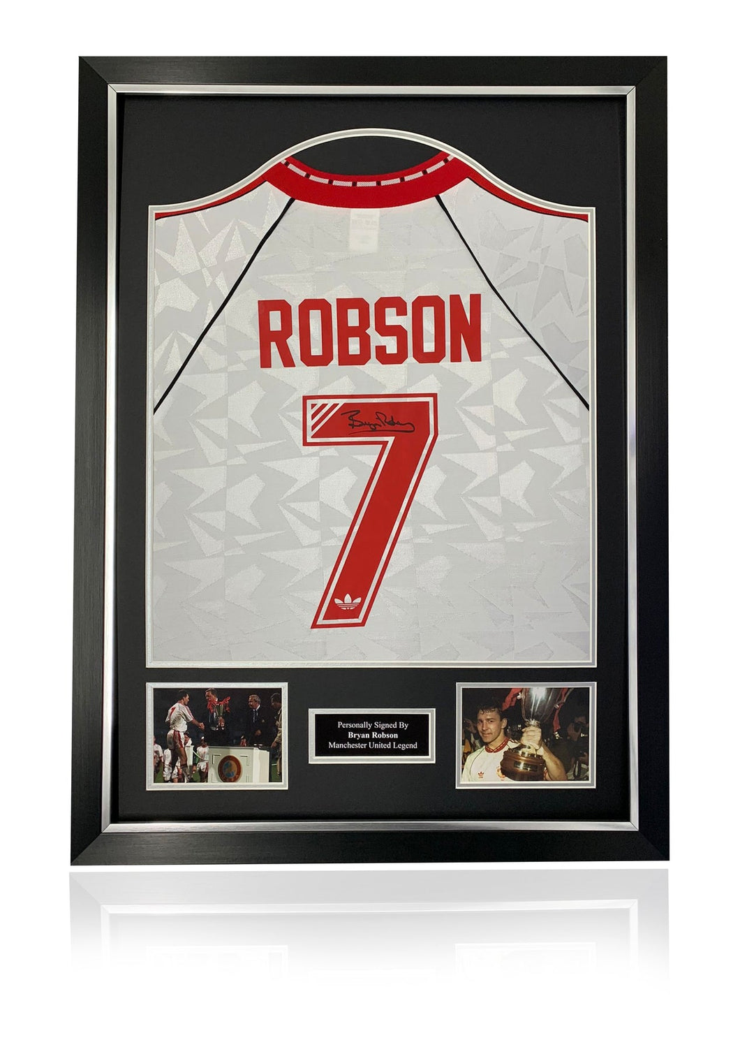 Bryan Robson signed framed Manchester United Shirt