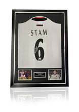 Load image into Gallery viewer, Jaap Stam signed framed Manchester United 99 treble shirt
