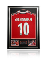 Load image into Gallery viewer, Teddy Sheringham Manchester United 1999 signed framed shirt
