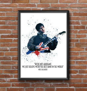 Liam and Noel Gallagher Oasis band set of 2, music prints