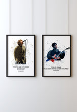 Load image into Gallery viewer, Liam and Noel Gallagher Oasis band set of 2, music prints
