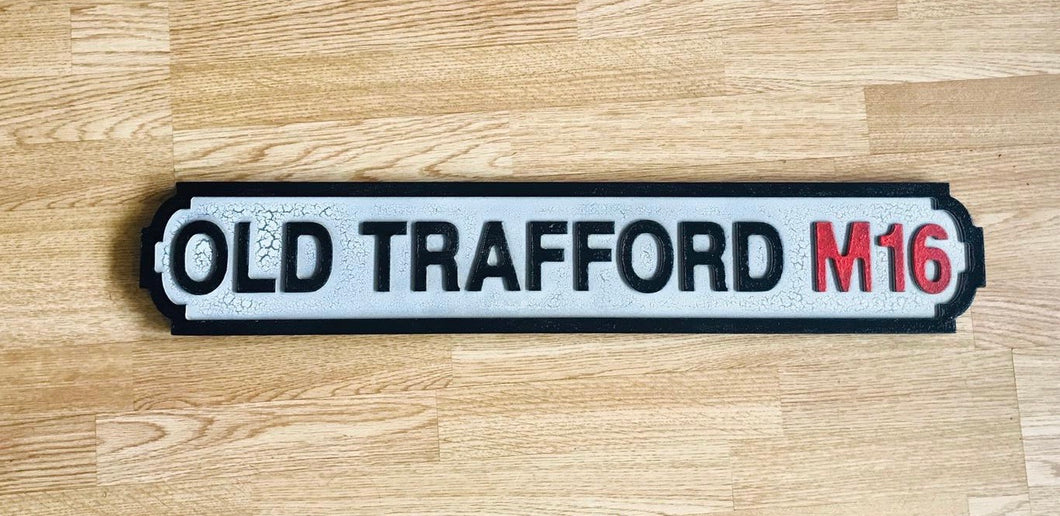 Old Trafford M16 (Manchester United) Football Vintage Street Sign