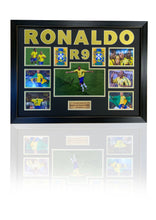 Load image into Gallery viewer, Ronaldo R9 signed framed photo montage
