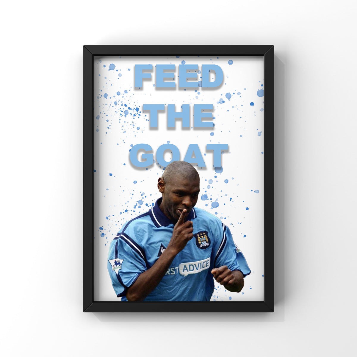 Shaun Goater feed the goat Man City FC print The White Wall Gallery