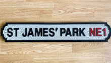 Load image into Gallery viewer, St James&#39; Park (Newcastle United) Football Vintage Street Sign
