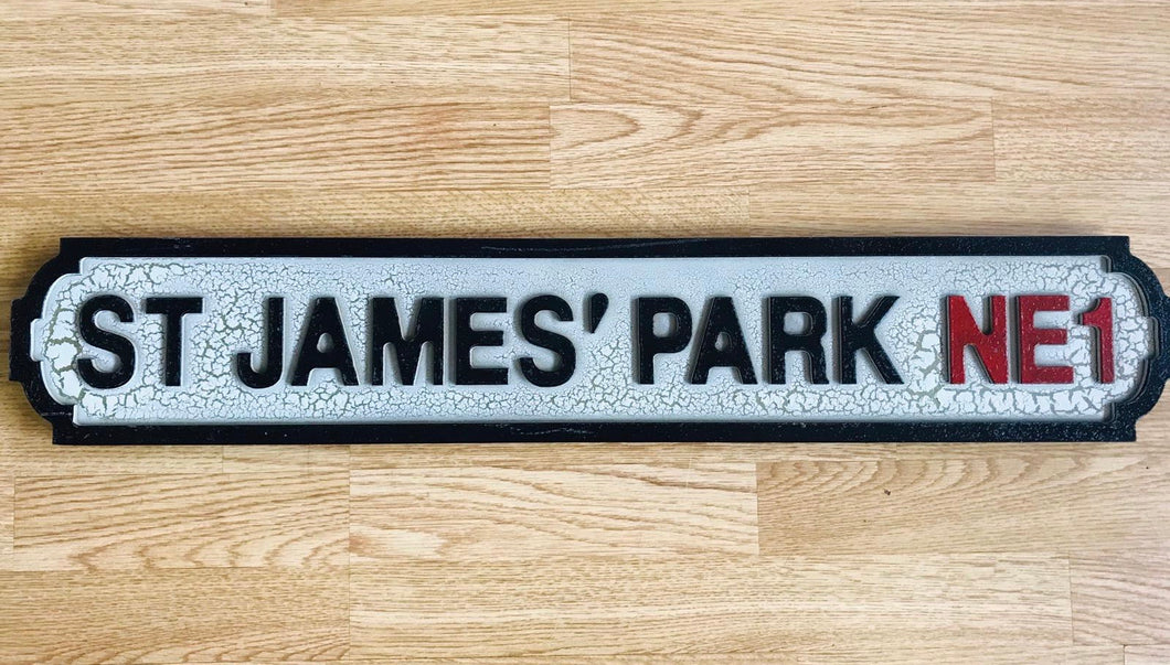 St James' Park (Newcastle United) Football Vintage Street Sign