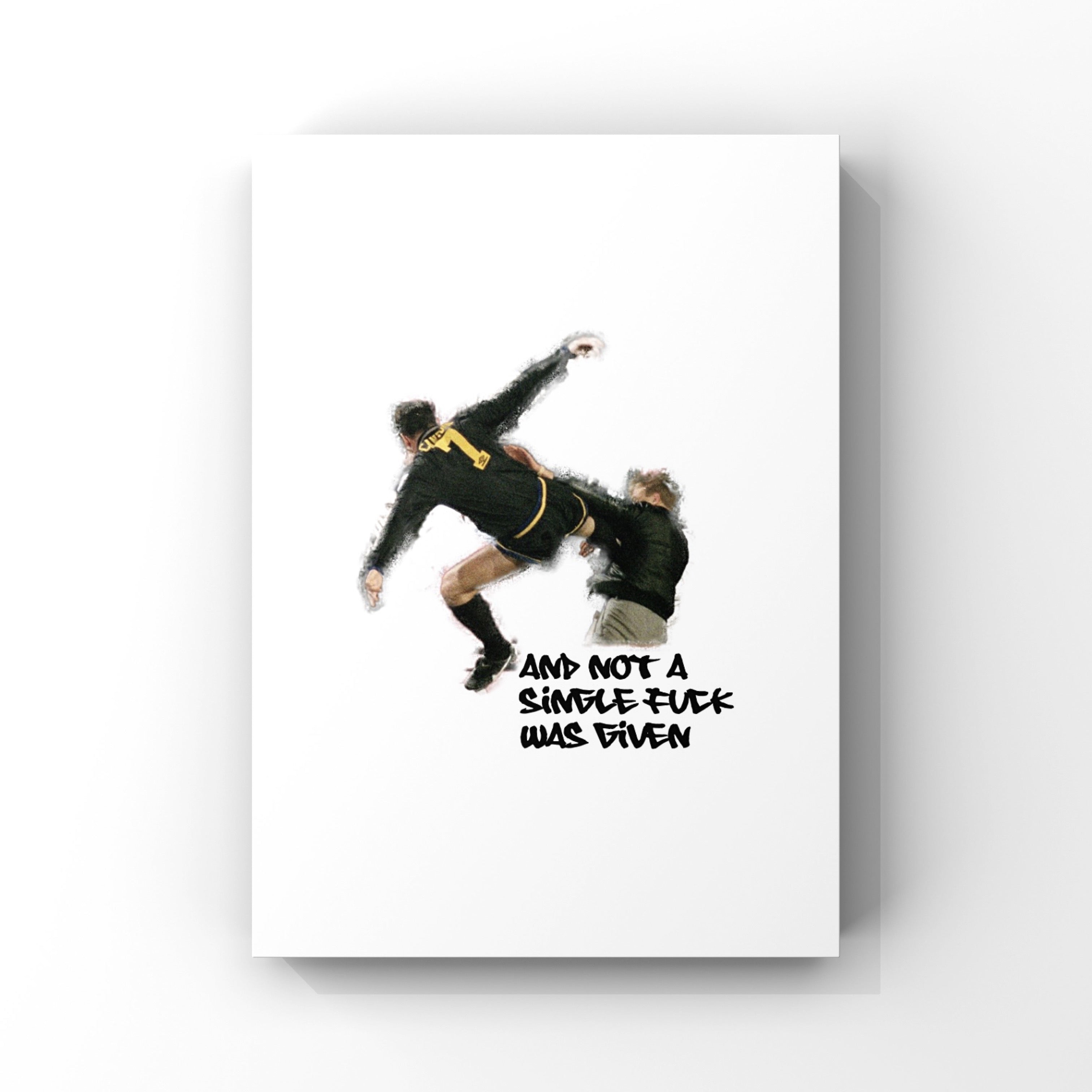 Eric Cantona kung fu kick print – The White Wall Gallery and