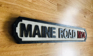 Maine Road M14 (Manchester City) Football Vintage Street Sign