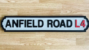 Anfield Road (Liverpool FC) Football Vintage Street Sign