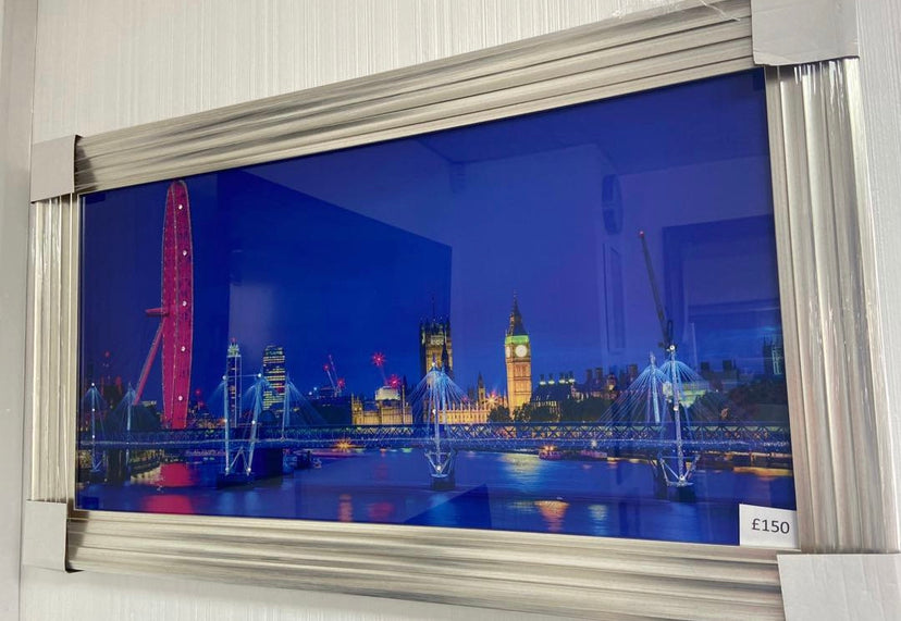 London hand embellished framed wall art The White Wall Gallery and