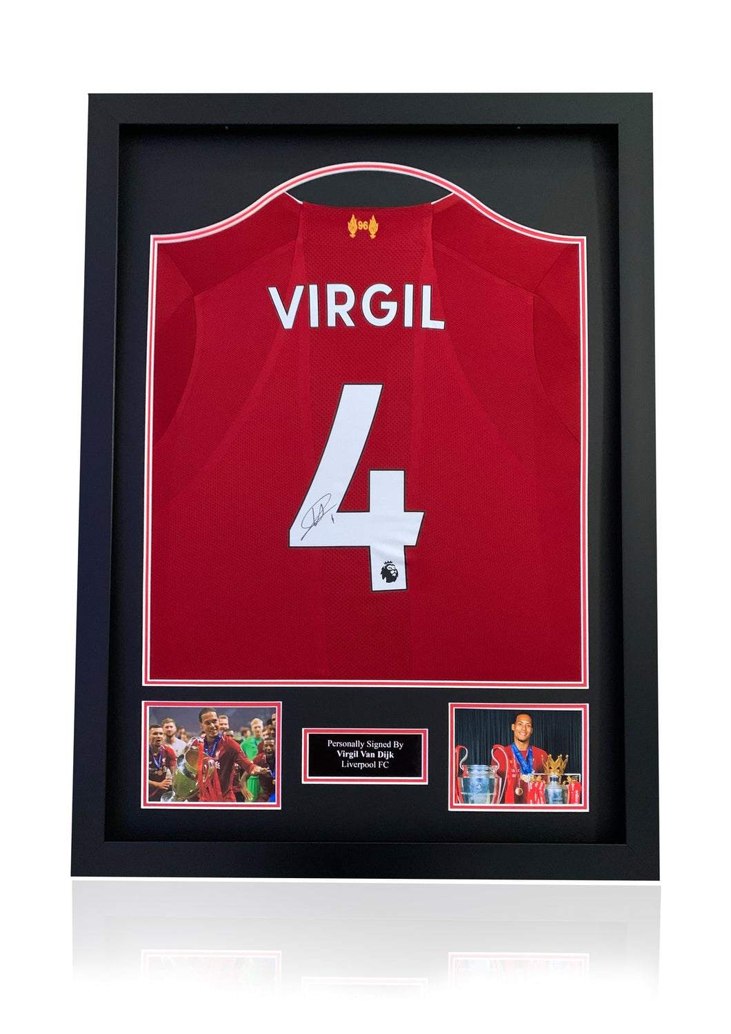 Virgil Van Dijk signed framed Liverpool shirt