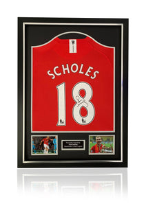 Paul Scholes 2008 Manchester United premier league framed signed shirt